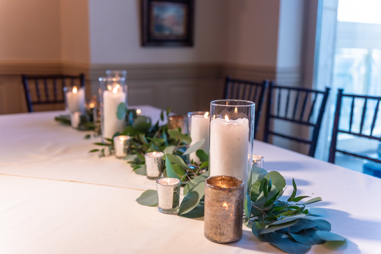 Reception inside the barn at Honeysuckle Hill